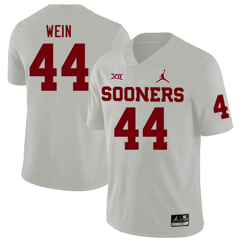 Men #44 Taylor Wein Oklahoma Sooners College Football Jerseys Stitched-White